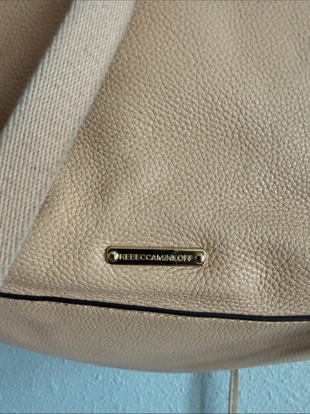Rebecca Minkoff Beige Leather Mini Backpack Purse